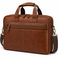 Laptoptasche 40 x 30 x 10 cm aus Kunstleder Braun mit Schultergurt