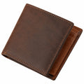 Geldbörse 11.5 x 9.5 x 2 cm aus Leder braun - Klappdesign mit Kartenfächern