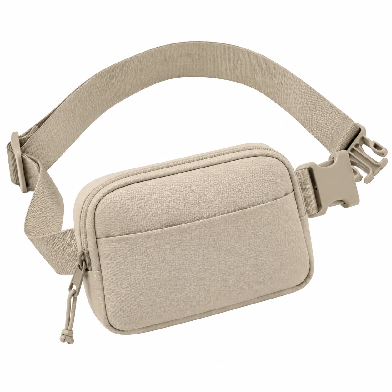 Gürteltasche 20 x 14 x 5 cm aus Textil Beige - verstellbar mit Reißverschluss