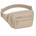 Gürteltasche 24 x 14 x 8 cm aus Polyester Beige mit verstellbarem Hüftgurt und Reißverschlüssen