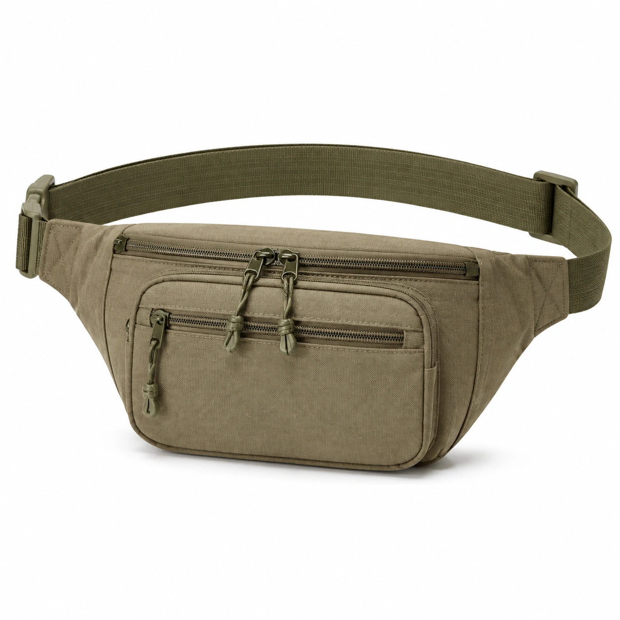 Gürteltasche 2 L aus Textil in Olivgrün mit Reißverschluss für Alltag und Outdoor
