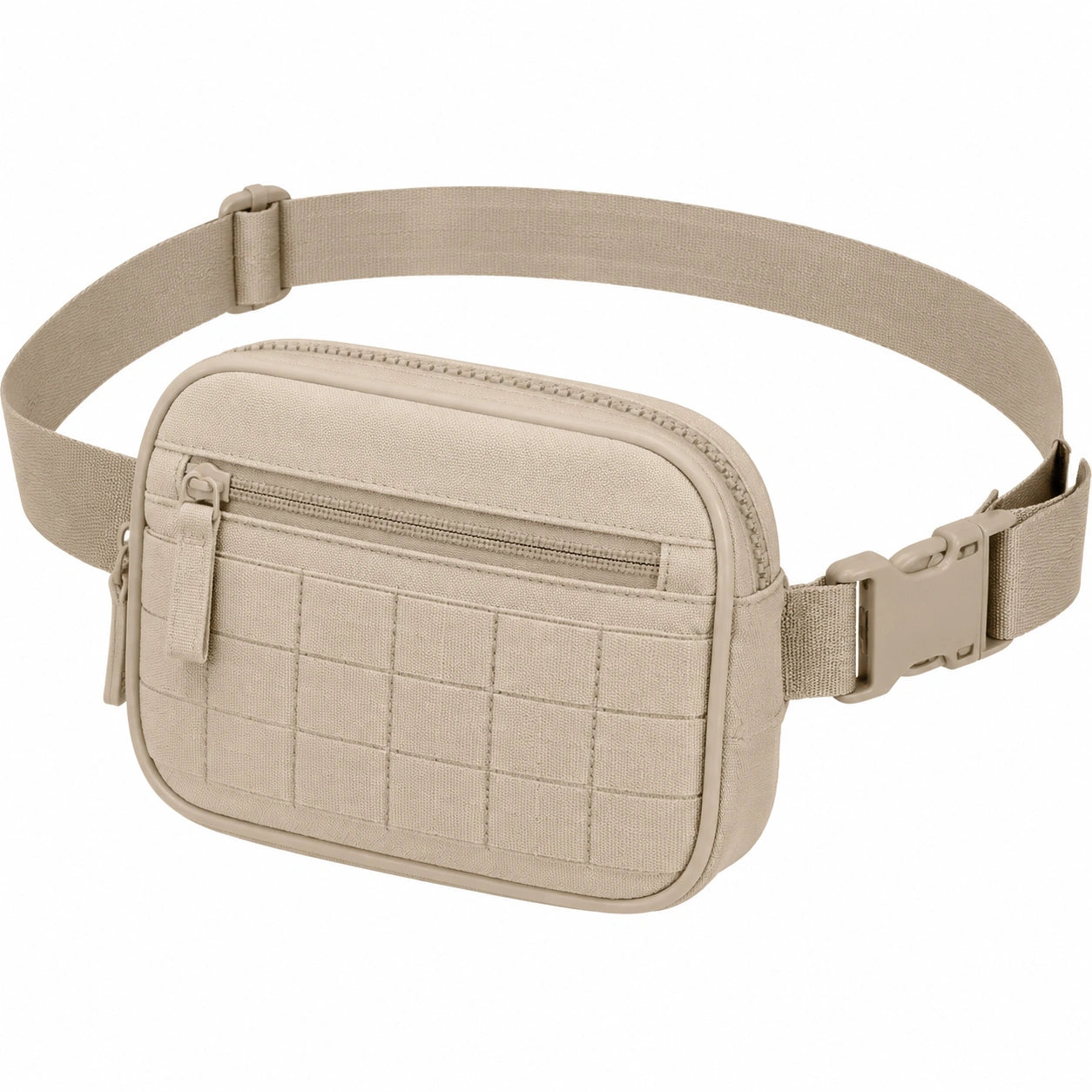 Hüfttasche 20 x 5 x 14 cm aus Textilgewebe Beige mit verstellbarem Gurt