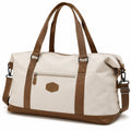 Reisetasche 50 x 25 x 30 cm aus Canvas Beige Braun mit Schultergurt