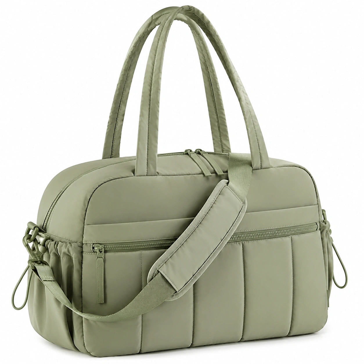 Reisetasche 45 x 22 x 30 cm Nylon Olivgrün mit Reißverschluss und Schultergurt