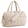 Reisetasche 42 cm Polyester Beige - gepolstert mit Schultergurt