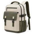 Rucksack 30 x 16 x 42 cm aus Synthetik Beige Olivgrün mit Mehrfachfächern