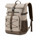 Rucksack 30 x 18 x 48 cm aus Polyester Beige für Outdoor mit Rolltop