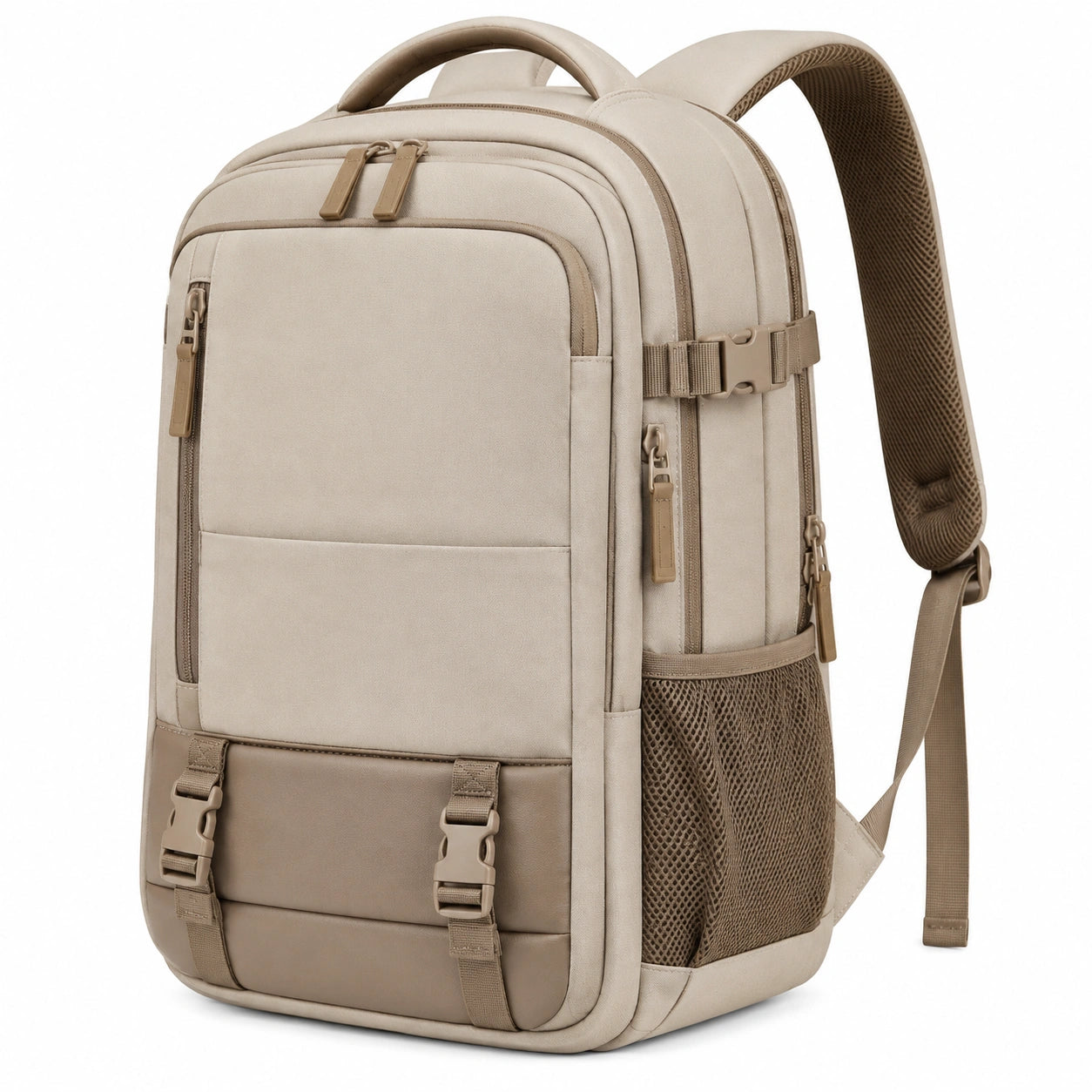 Rucksack 32 x 20 x 48 cm aus Textil in Beige für Alltag und Reisen